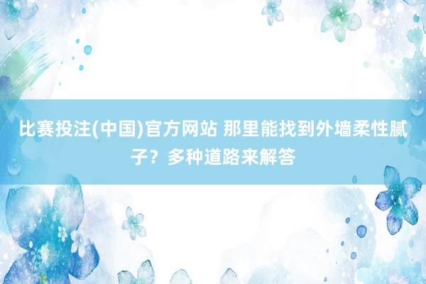 比赛投注(中国)官方网站 那里能找到外墙柔性腻子？多种道路来解答