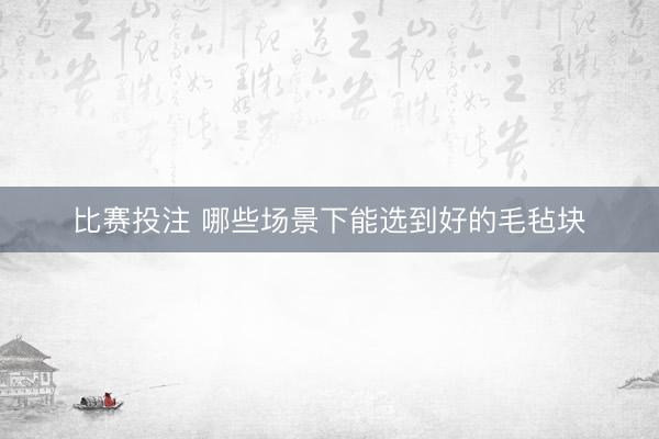 比赛投注 哪些场景下能选到好的毛毡块