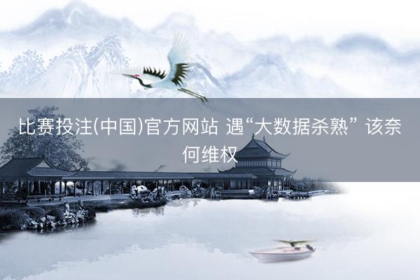 比赛投注(中国)官方网站 遇“大数据杀熟” 该奈何维权